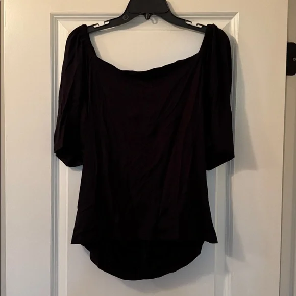 NWT GAP Puff Sleeve Ruched Tshirt in XL Tall Black - Picture 7 of 7